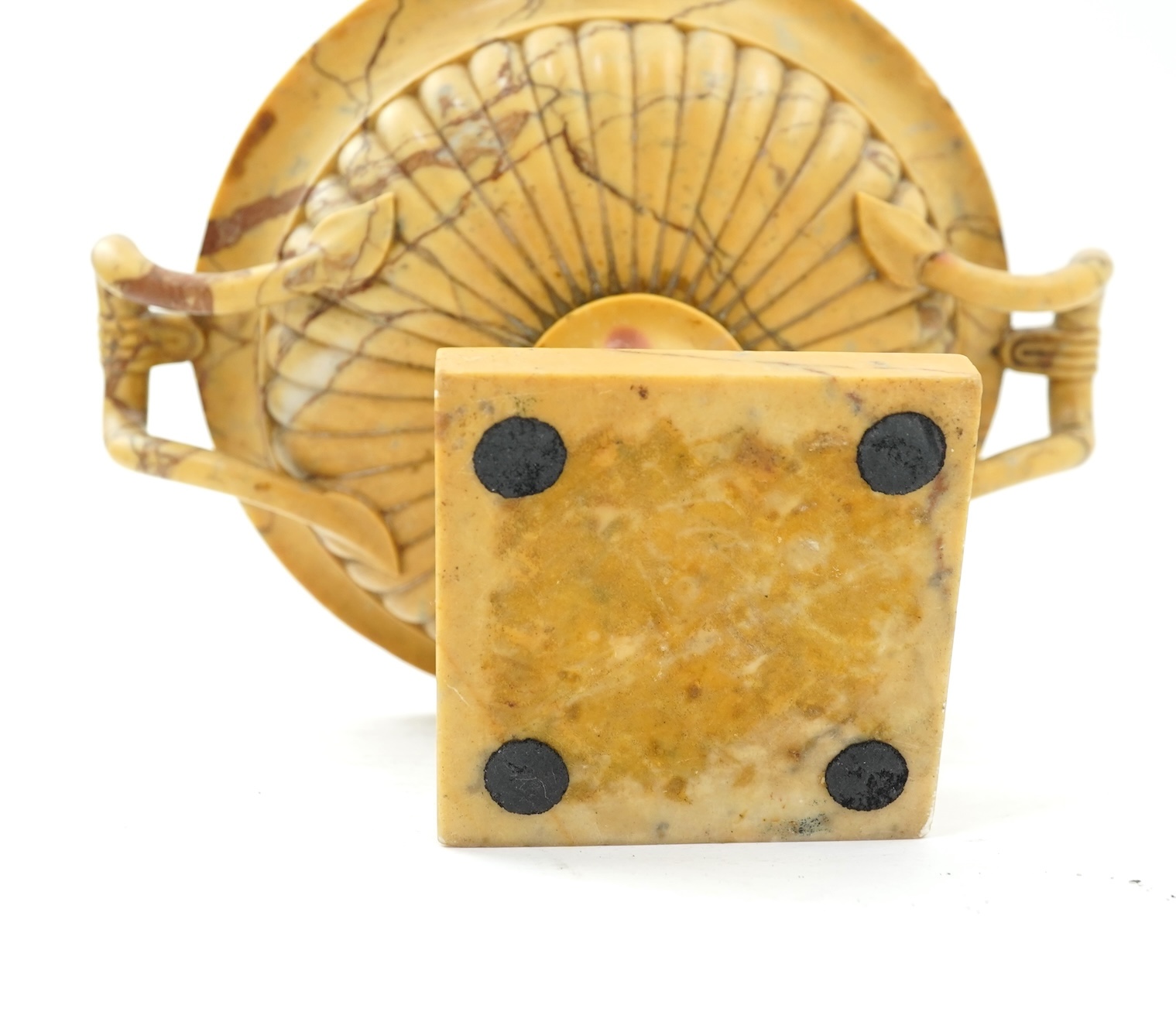 An Italian Grand Tour sculpted sienna marble tazza, c.1830